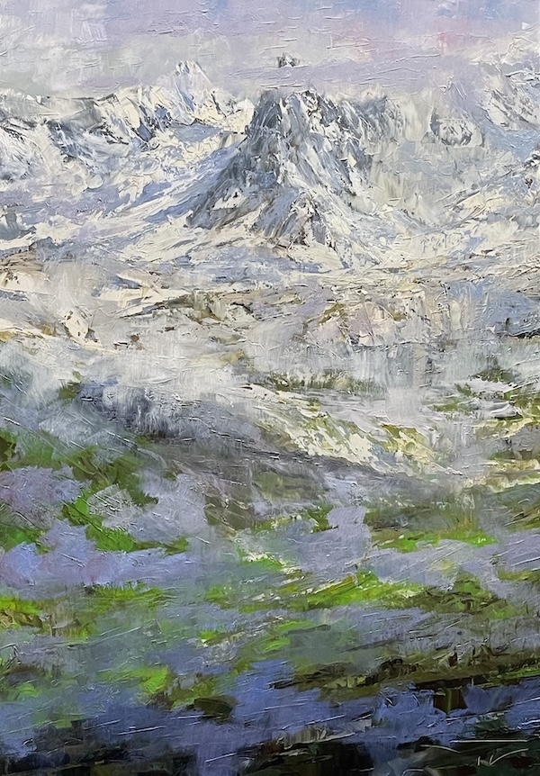Neige de printemps 116x89cm Huile sur toile de François-Edouard Finet artiste parisen art for sell art contemporain peinture de montagne Neige de printemps 116x89cm Huile sur toile de François-Edouard Finet artiste parisen art for sell art contemporain peinture de montagne